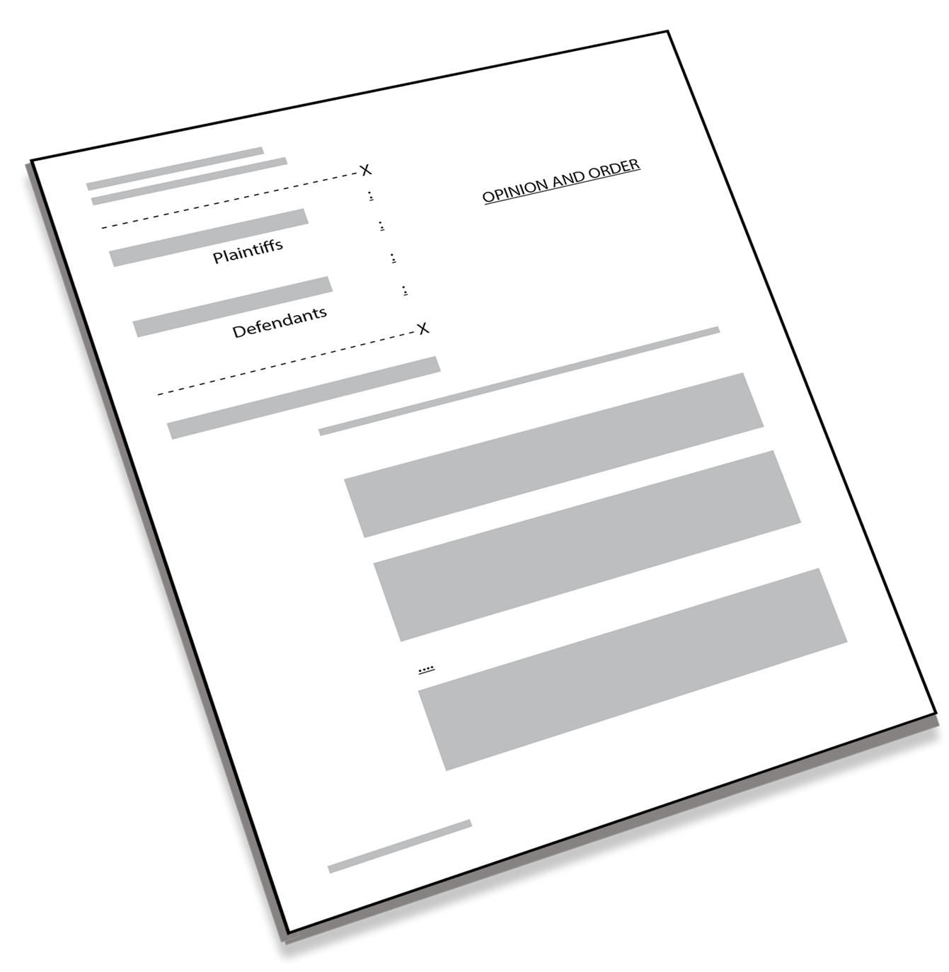 drawing of a legal filing